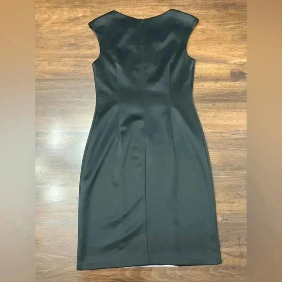 2/$12 Connected Apparel Dress Size 6 Black Pink Textured Stripes Shiny Knit - Picture 11 of 13
